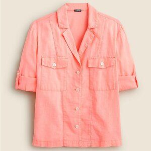 J. Crew Camp Collar Shirt in Featherweight Linen NWT (sold out online)